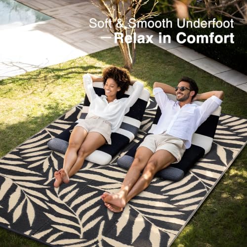OLANLY Outdoor Rug 6x9 ft Waterproof Reversible Leaf Mat - Image 5