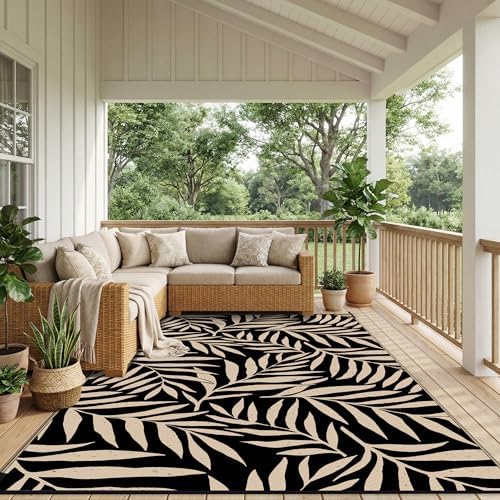 Smiry Outdoor Rug 8x10 ft Waterproof Reversible Leaf Mat - Image 6