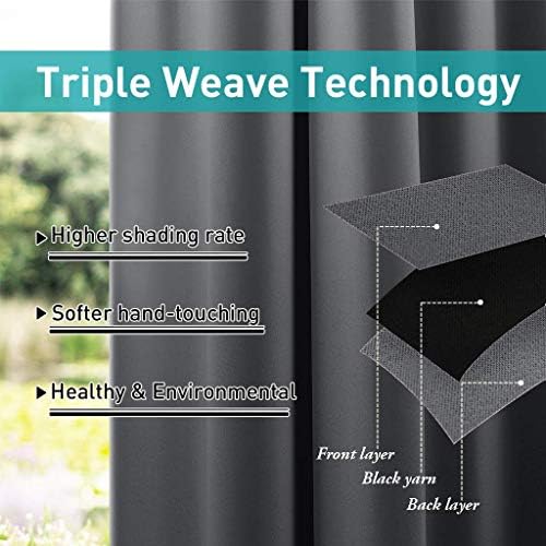 NICETOWN Outdoor Curtain for Patio Waterproof 95 inch Length, Sticky Tab Top - Image 5