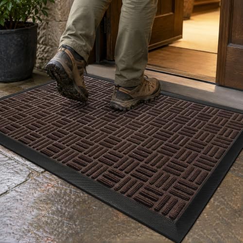 Mibao Front Door Mat Outdoor Entrance, 29.5" x 17" Heavy Duty Welcome Mat by Mibao