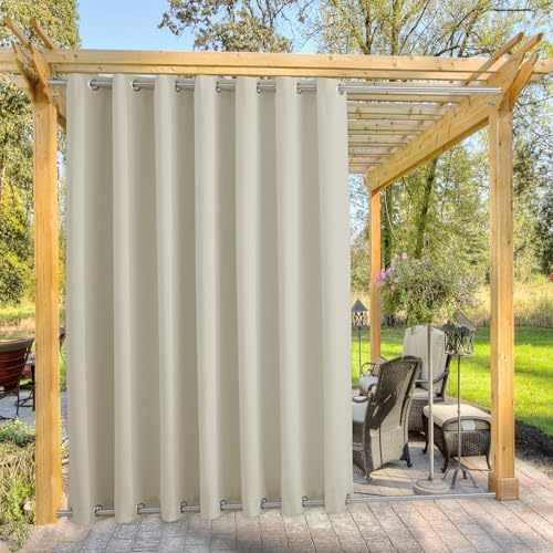 NICETOWN Outdoor Patio Curtains Extra Wide 84 in, Waterproof & Windproof Patio by NICETOWN