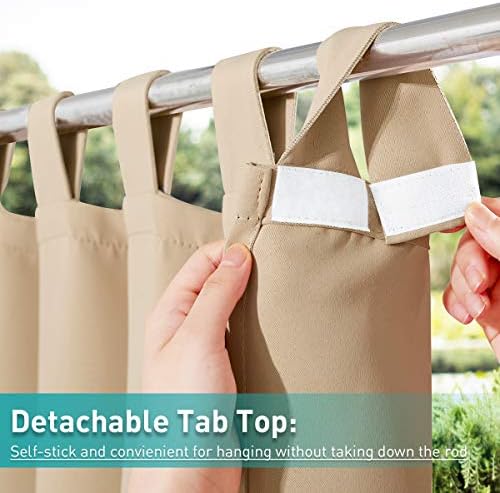 NICETOWN Patio Blinds Outdoor Waterproof Curtain, Detachable Sticky Tab Top - Image 2