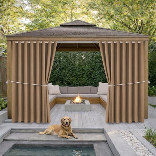 Outdoor Patio Curtain Waterproof Darkening Thermal Insulated Indoor Curtains by DivaenCamino