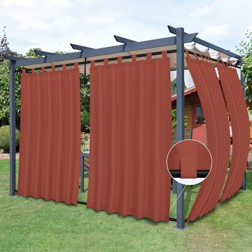 Easy-Going Outdoor Patio Curtains 2 Panels, 54x84 inch, Terra Red by Easy-Going