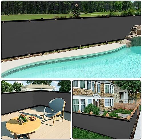 UPGRADE Privacy Fence Screen 5'x22' Dark Grey Outdoor 90% Visibility Blockage - Image 6