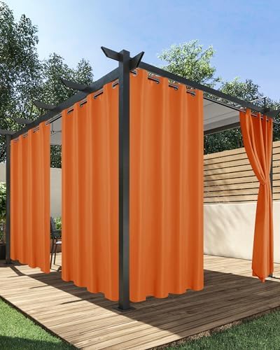 Outdoor Curtains for Patio Waterproof 4 Pcs 54x108 Inch Mecca Orange by HolidayIdeas