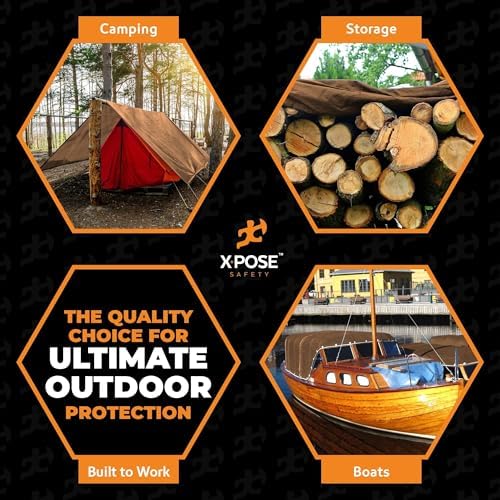 Multipurpose Protective Cover Brown Poly Tarp 20' x 25' - Image 2