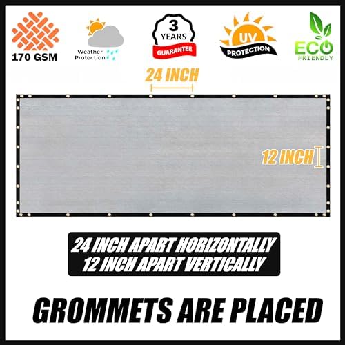 Royal Shade 8' x 88' Gray Fence Privacy Screen, 90% Blockage Windscreen - Image 4