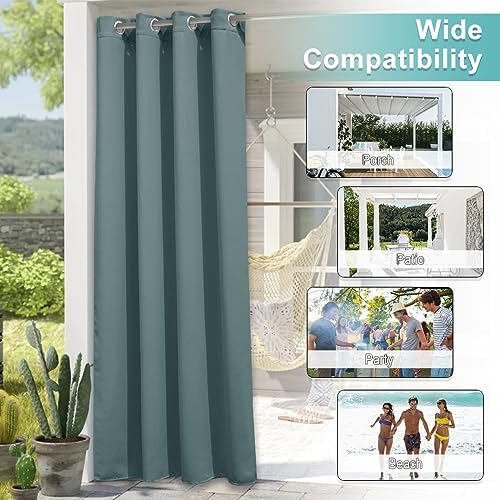 NICETOWN Outdoor Curtainch for Patio Waterproof 84 inch Wide, Thermal Insulated - Image 4