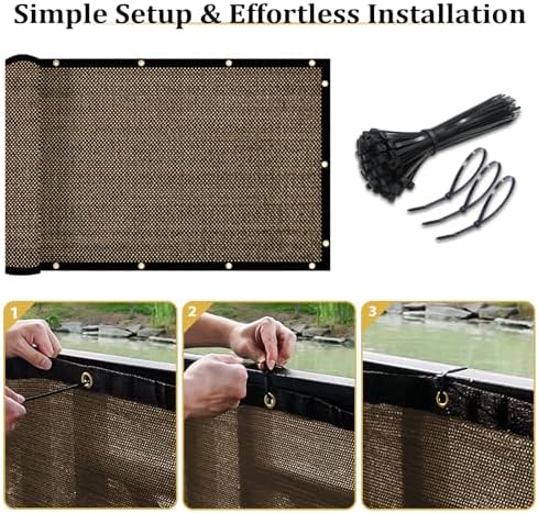Shade&Beyond 8'x18' Brown Privacy Screen Fence Cover 170 GSM Fencing Mesh Fence - Image 4