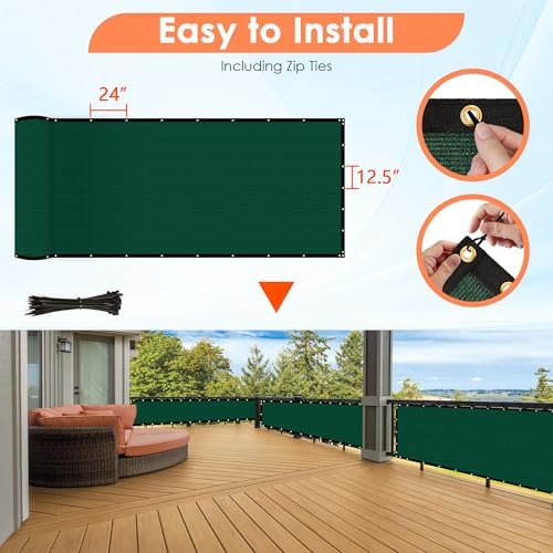 iCover 4x50ft Privacy Screen Fence, Outdoor Fencing Panels, Garden Windscreen - Image 6