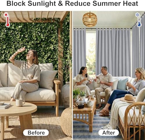 RYB HOME 2 Panels Outdoor Curtains - Image 2