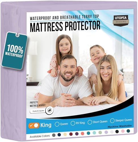 Utopia Bedding Waterproof Mattress Protector King Size, Premium Terry Mattress by UTOPIABEDDING