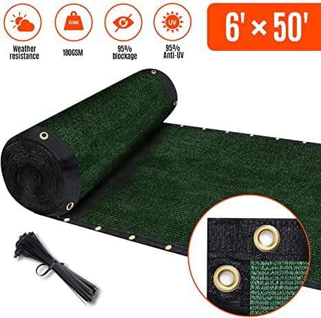 180GSM 6ft x 50ft Fence Privacy Screen Heavy Duty Fence Cover Garden Wall - Image 2