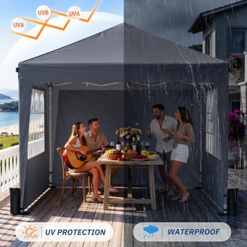 10x10 Pop Up Canopy Tent with 4 Sidewalls, Portable Outdoor Shelter - Image 4
