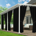 Black Outdoor Curtains for Patio Waterproof, 6 Panels 54 x 84 Inch by RichSets