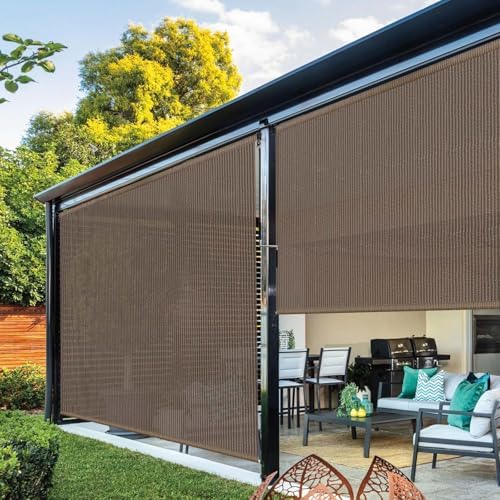 Outdoor Roller Shades for Patio, Cordless Porch Blinds Patio Shades 60"Wx96H - Image 7