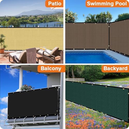 Customizable Privacy Screen Fence 5'X33' Brown Heavy Duty 170 GSM Wind Screen & - Image 5