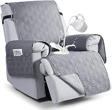 VANSOFY 100% Waterproof Recliner Chair Covers Washable, Light Gray by VANSOFYFURNITURECOVERS