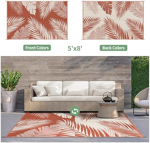 GENIMO Outdoor Rug, Waterproof Plastic Rugs - Image 2
