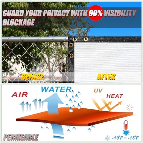 ColourTree Customized Size Fence Screen Privacy Screen White 5' x 145' - Image 5