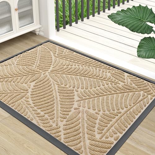 Colorxy Waterproof Front Doormat, Sturdy Natural Rubber Door Mat by Colorxy