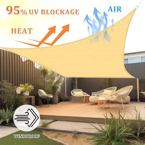 Shade&Beyond 10'X30' Sun Shade Sail Sand Rectangle - Image 2