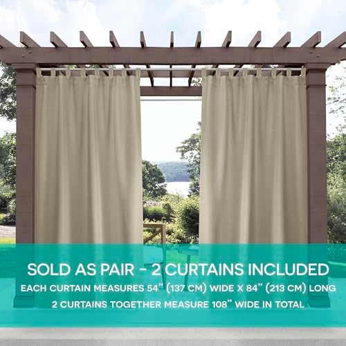 Exclusive Home Cabana Solid Indoor/Outdoor Light Filtering Hook-and-Loop Tab - Image 6