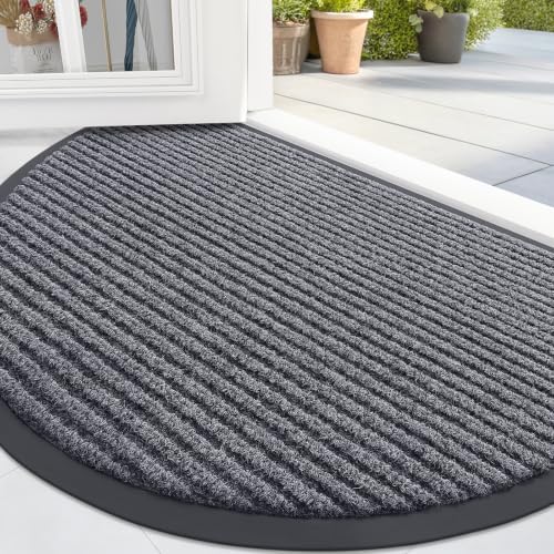 OLANLY Half Circle Front Door Mat 35x30, Waterproof Heavy-Duty Doormat by OLANLY