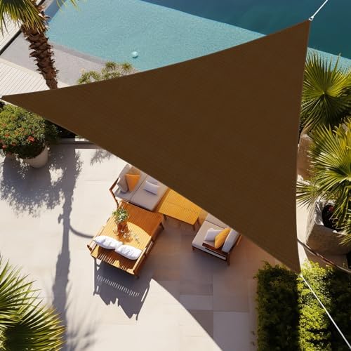 Shade&Beyond 10'X10'X14' Sun Shade Sail Mocha Triangle by ShadeBeyond