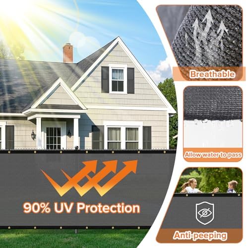 4'X50' Fence Privacy Screen Heavy Duty 170 GSM Windscreen & Dustproof Fabric - Image 4