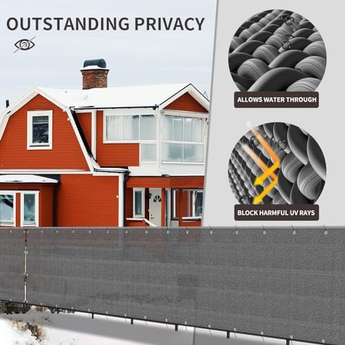 LOVE STORY Custom Size 3' x 1' Balcony Privacy Screen Cover, Dark Grey - Image 4