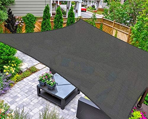 AsterOutdoor Sun Shade Sail Rectangle 6' x 10' UV Block Canopy by AsterOutdoor