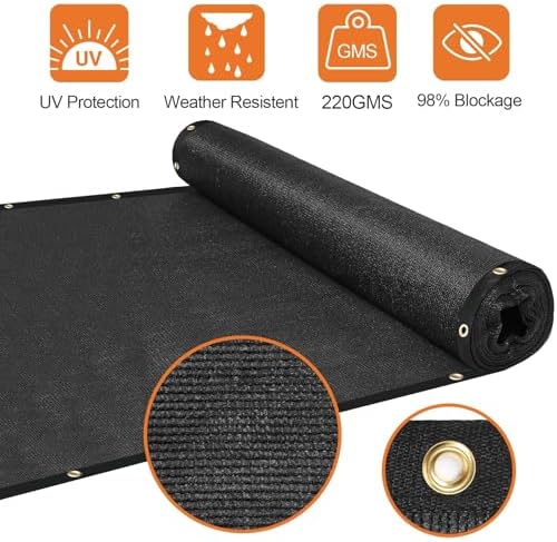 Privacy Fence Screen, with Gloves, 4X50FT Heavy Duty 220GSM 98% Blockage - Image 2