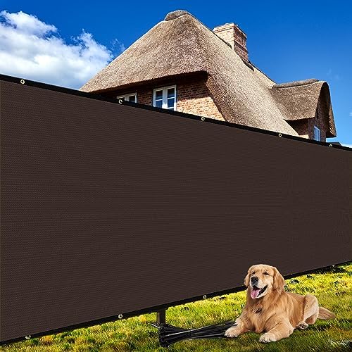 Shade&Beyond 6'x87' Brown Privacy Screen Fence Cover 170 GSM Fencing Mesh Fence by ShadeBeyond