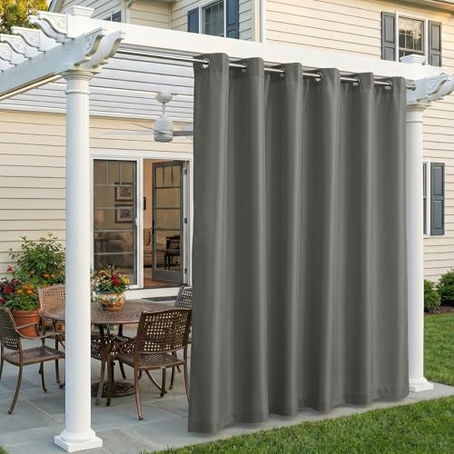 Set of 4 Outdoor Curtains for Patio Waterproof, Breathable Grommet Panels for by Sunshelf