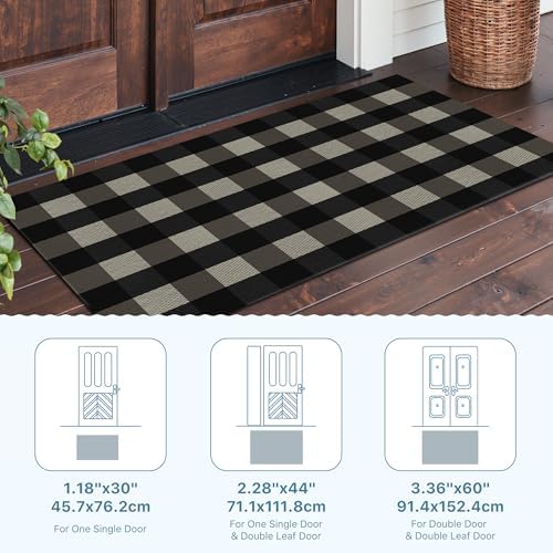 GENIMO Christmas Door Mat 18X30 Inch Buffalo Plaid Christmas Decor Rug Outdoor - Image 5