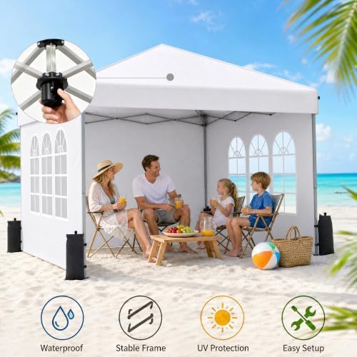 10x10 Pop Up Canopy Tent with Sidewall, Commercial - Image 5