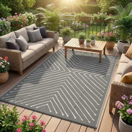 Garvee 8x10 Outdoor Patio Carpet Reversible Waterproof, Large Portable RV - Image 3