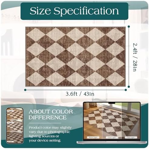 Checkered Entryway Rug - Image 2
