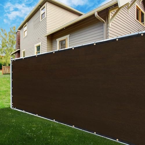 8' x 54' Brown Fence Privacy Screen, 90% Blockage Fabric Windscreen Cover by ShadeMart
