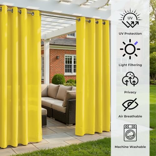 Set of 4 Outdoor Curtains for Patio Waterproof, Breathable Grommet Panels for - Image 5