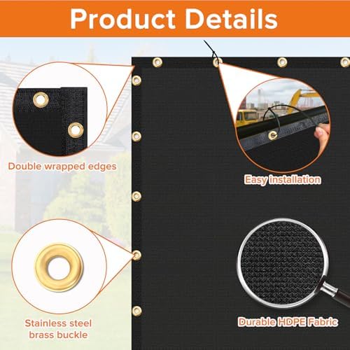 3'X44' Privacy Screen Fence Heavy Duty 170 GSM Wind Screen & dustproof - Image 6