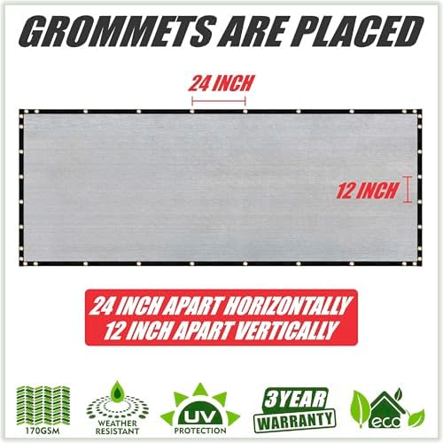 Colour Tree 6' x 84' Gray Fence Privacy Screen, 90% Blockage Windscreen - Image 2