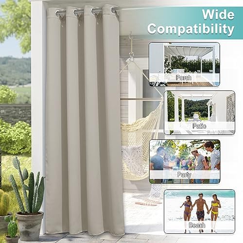NICETOWN Outdoor Curtainch for Patio Waterproof 100 inch Wide, Thermal - Image 7