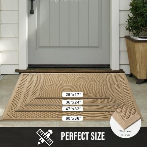 HIYARD Sturdy Front Door Mat, Absorbent Muddy Dirt Resist Welcome Door Mats - Image 6