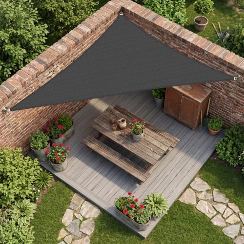 Shade&Beyond 10'X10'X14' Sun Shade Sail Dark Grey Triangle - Image 2