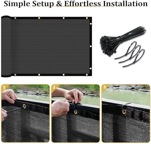 Shade&Beyond 5'x89' Dark Grey Privacy Screen Fence Cover 170 GSM Fencing Mesh - Image 5