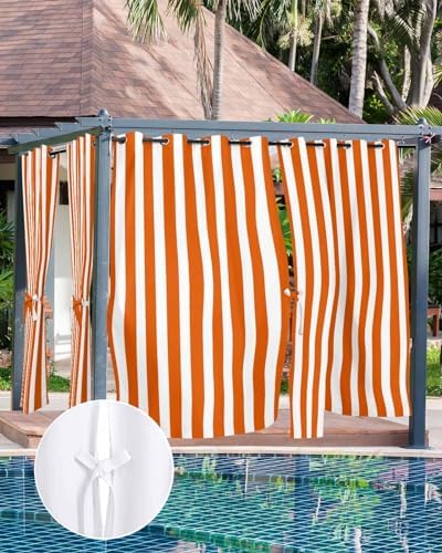 Striped Outdoor Curtains for Patio Waterproof Weatherproof, Sun Blocking - Image 5