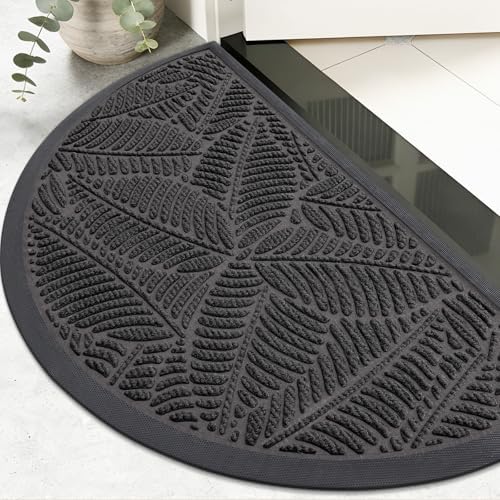 Colorxy Half Circle Waterproof Door Mat, Sturdy Rubber Doormat by Colorxy